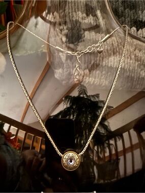 Silver Tone Brighton reversible Pendant Necklace